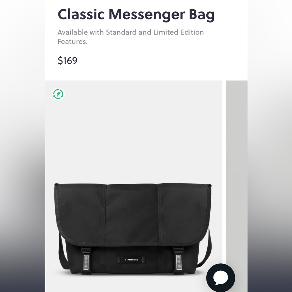 Timbuk2 Classic Black Messenger Bag